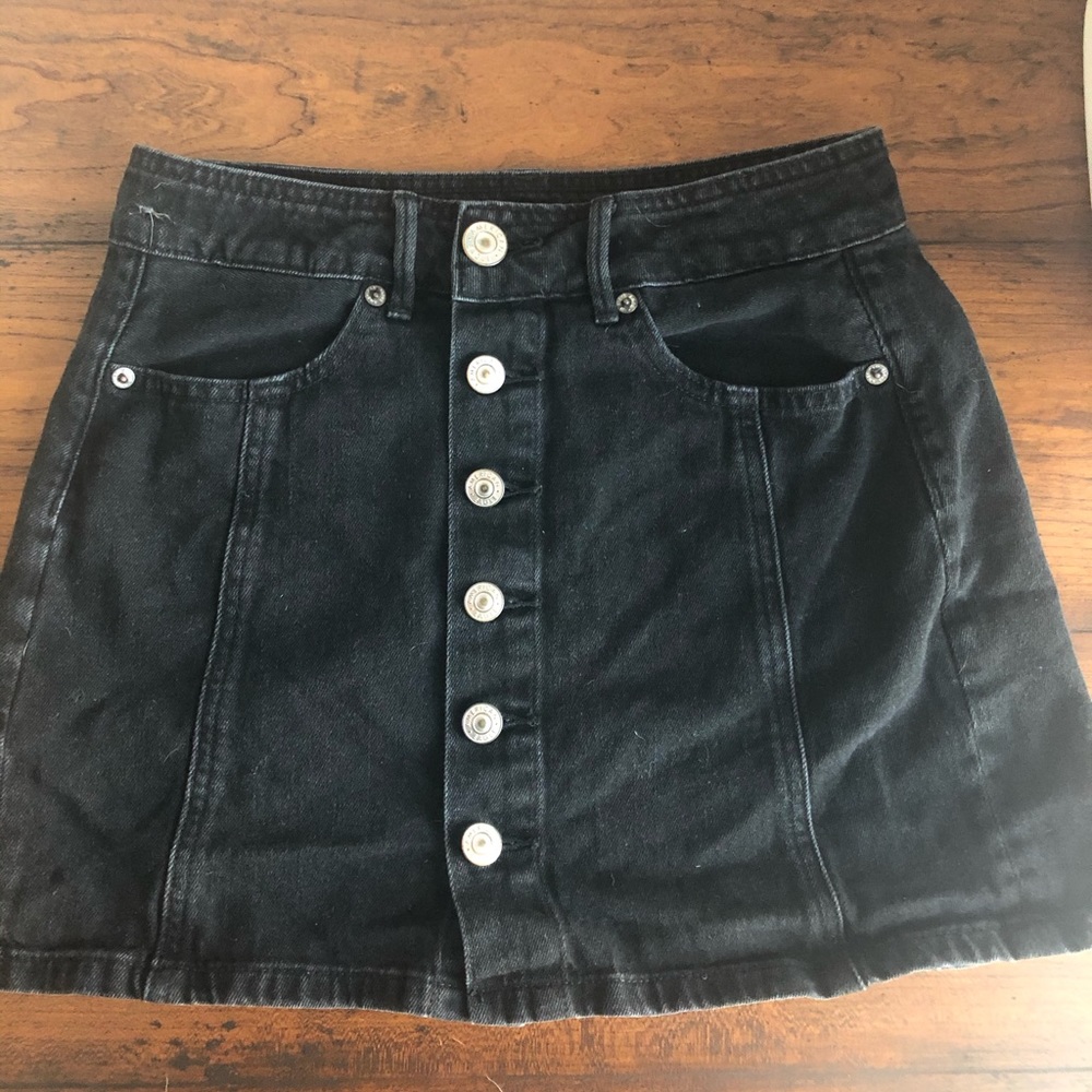 American eagle high waisted black denim skirt
